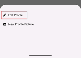 Edit Profile menu