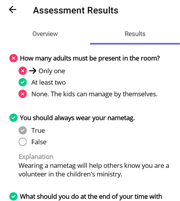 Assessment Results