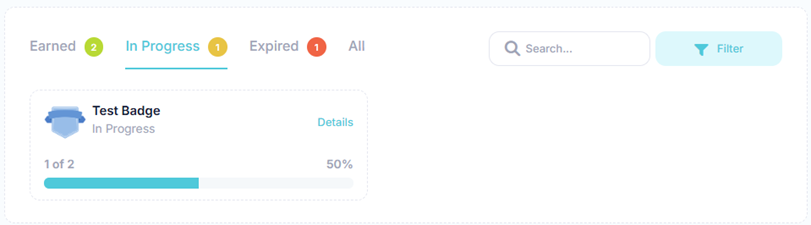 In Progress Badges List