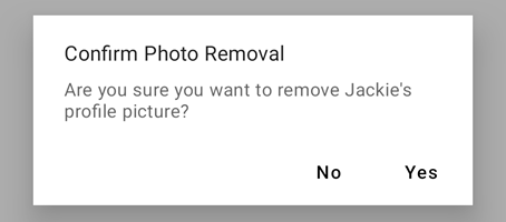 Remove Profile Picture Confirmation