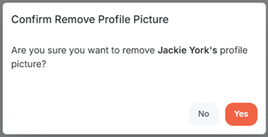 Remove Profile Picture Confirmation