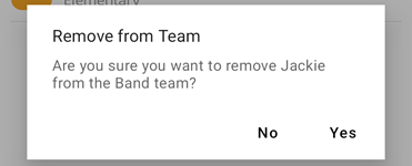 Remove from Team Confirmation
