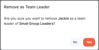 Remove Team Leader Confirmation
